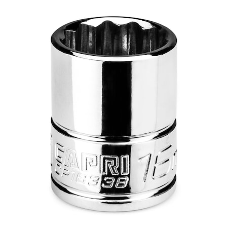 Capri Tools 3/8 in Drive 16 mm 12-Point Metric Shallow Socket CP16338